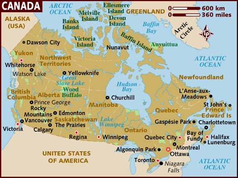 canada map